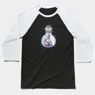 Lesbian Fire Occult Bottle LGBT Pride Flag Baseball T-Shirt